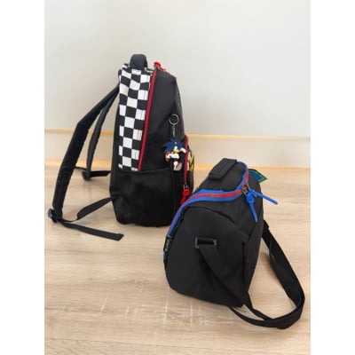 Kit Mochila De Costas + Lancheira Térmica do Sonic Preta