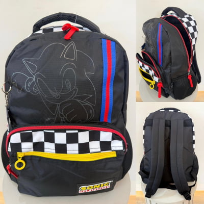 Kit Mochila De Costas + Lancheira Térmica do Sonic Preta