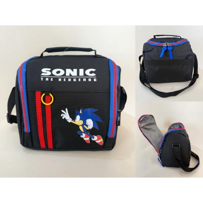 Kit Mochila De Costas + Lancheira Térmica do Sonic Preta