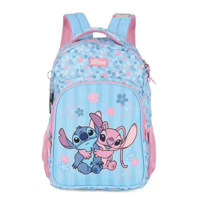 Kit Mochila De Costas +Lancheira Térmica + Estojo Box da Lilo Stitch e Angel Rosa