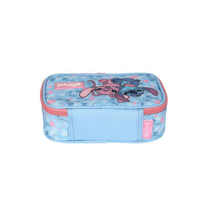 Kit Mochila De Costas +Lancheira Térmica + Estojo Box da Lilo Stitch e Angel Rosa