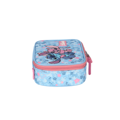 Kit Mochila De Costas +Lancheira Térmica + Estojo Box da Lilo Stitch e Angel Rosa