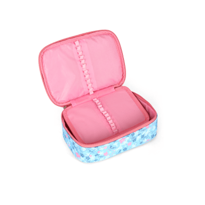 Kit Mochila De Costas +Lancheira Térmica + Estojo Box da Lilo Stitch e Angel Rosa