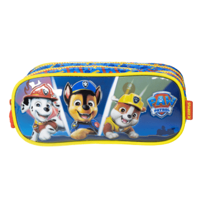 Kit Mochila de Costas Tam. 14 C/ Capuz e Estojo Duplo Escolar da Patrulha Canina S2