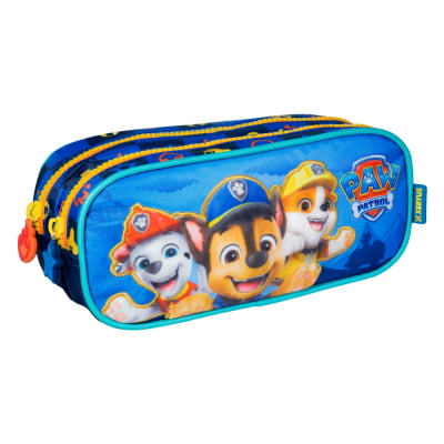 Kit Mochila de Costas Tam. 16 + Lancheira Térmica e Estojo Duplo Escolar da Patrulha Canina Y