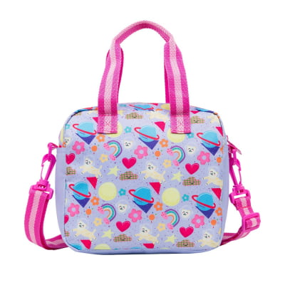 Kit Mochila de Costas Tam.17 e Lancheira Térmica Tween Cosmic Cat On My Way!