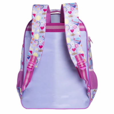 Kit Mochila de Costas Tam.17 + Lancheira Térmica e Estojo Box Tween Cosmic Cat On My Way!