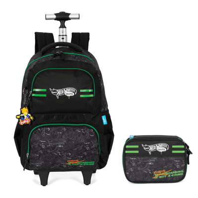 Kit Mochila De Rodinha E Costas + Estojo Box do Hot Wheels Skate Kit Mochila De Rodinha E Costas + Estojo Box do Hot Wheels Skate