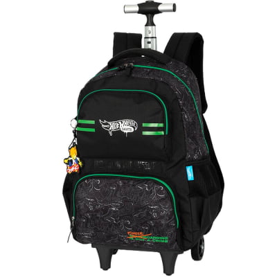 Kit Mochila De Rodinha E Costas + Estojo Box do Hot Wheels Skate