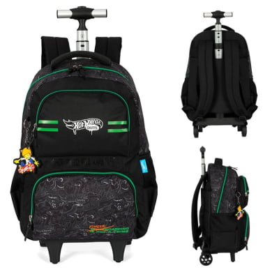Kit Mochila De Rodinha E Costas + Estojo Box do Hot Wheels Skate