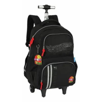 Kit Mochila De Rodinha E Costas + Estojo Box do Hot Wheels Skate Cinza
