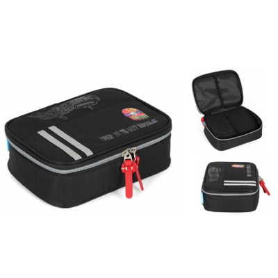 Kit Mochila De Rodinha E Costas + Estojo Box do Hot Wheels Skate Cinza