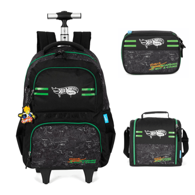 Kit Mochila De Rodinha E Costas + Lancheira Térmica + Estojo Box do Hot Wheels Skate Kit Mochila De Rodinha E Costas + Lancheira Térmica + Estojo Box do Hot Wheels Skate