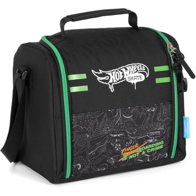 Kit Mochila De Rodinha E Costas + Lancheira Térmica + Estojo Box do Hot Wheels Skate
