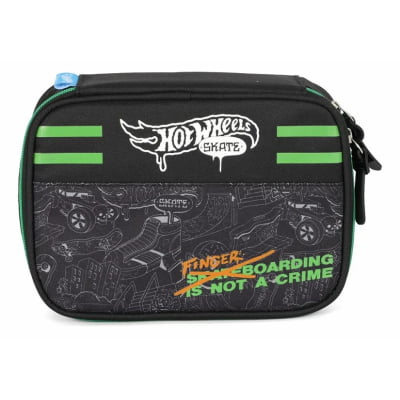 Kit Mochila De Rodinha E Costas + Lancheira Térmica + Estojo Box do Hot Wheels Skate