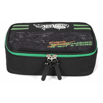 Kit Mochila De Rodinha E Costas + Lancheira Térmica + Estojo Box do Hot Wheels Skate