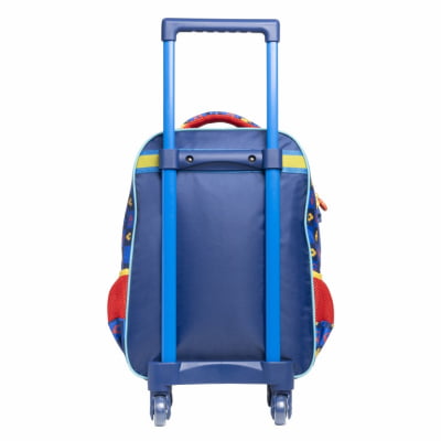 Kit Mochila de Rodinha Escolar  Tam.16 - 4 Rodinhas + Lancheira + Estojo Duploda Patrulha Canina