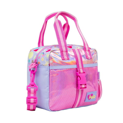 Kit Mochila de Rodinhas 17 Alças e Lancheira Térmica Tween Cosmic Cat On My Way!