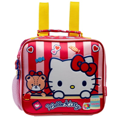 Kit Mochila de Rodinhas e Lancheira Escolar da Hello Kitty