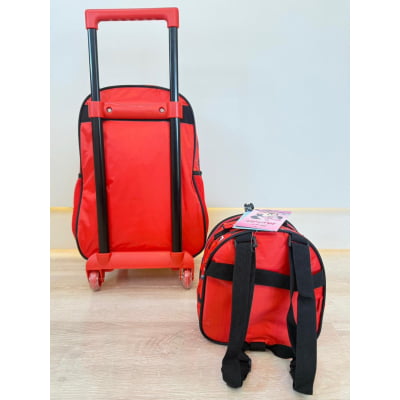 Kit Mochila de Rodinhas Escolar da Minnie X Tam.16 + Lancheira Térmica
