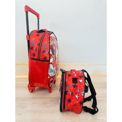 Kit Mochila de Rodinhas Escolar da Minnie X Tam.16 + Lancheira Térmica
