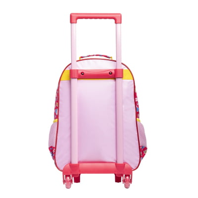 Kit Mochila de Rodinhas Escolar e Estojo Duplo da Hello Kitty