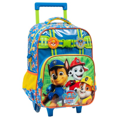 Kit Mochila de Rodinhas Escolar S1 Tam.16 + Lancheira da Patrulha Canina