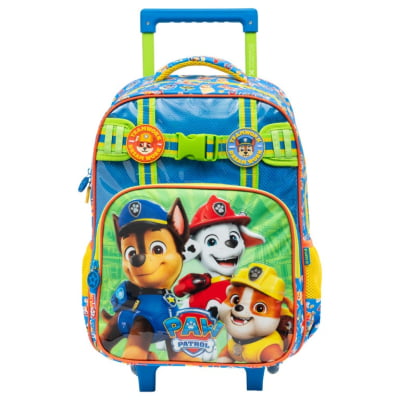 Kit Mochila de Rodinhas Escolar S1 Tam.16 + Lancheira da Patrulha Canina