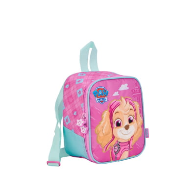 Kit Mochila de Rodinhas Escolar Tam.16 + Lancheira da Patrulha Canina Skye