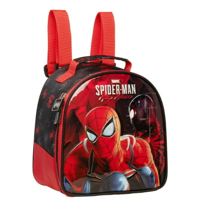 Kit Mochila de Rodinhas Escolar X1 Tam.16 + Lancheira do Homem Aranha