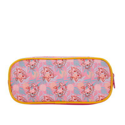 Kit Mochila de Rodinhas + Estojo simples Escolar da Gatinha Marie