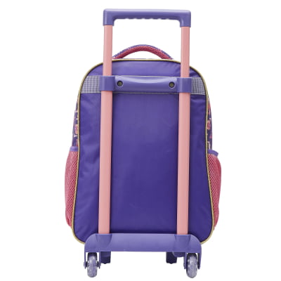 Kit Mochila de Rodinhas + Estojo Triplo Escolar + Lancheira Princesas da Disney Glitter