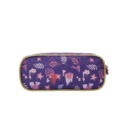 Kit Mochila de Rodinhas + Estojo Triplo Escolar Princesas da Disney Glitter