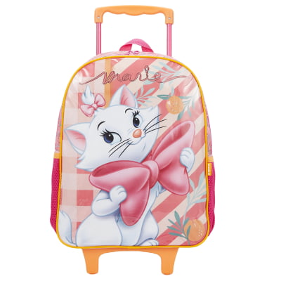 Kit Mochila de Rodinhas + Lancheira Escolar da Gatinha Marie