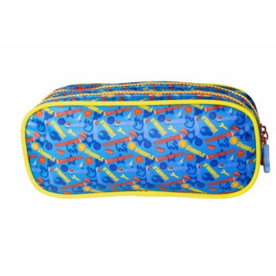 Kit Mochila de Rodinhas Tam.16 e Estojo Duplo Escolar da Patrulha Canina S2