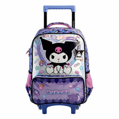 Kit Mochila de Rodinhas  Tam. 16 e Lancheira Térmica Escolar Kuromi Y