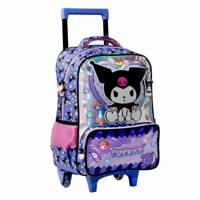 Kit Mochila de Rodinhas  Tam. 16 e Lancheira Térmica Escolar Kuromi Y