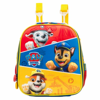 Kit Mochila de Rodinhas Tam.16 + Lancheira Térmica e Estojo Box Escolar da Patrulha Canina SE