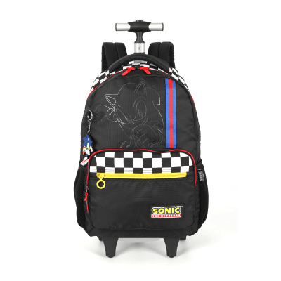 Kit Mochila Escolar Costa C/ Rodinha Juvenil Tam. 16 + Lancheira do Sonic Hedgehog  Preta