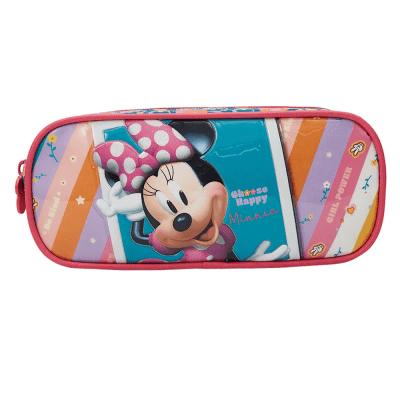 Kit Mochila Escolar + Estojo Duplo + Lancheira Minnie no Celular