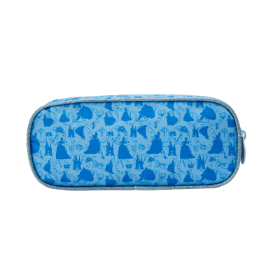 Kit Mochila Escolar + Estojo simples da Princesa Disney Cinderela Azul