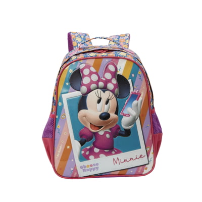 Kit Mochila Escolar + Lancheira Minnie no Celular