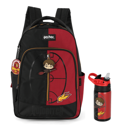 Kit Mochila + Garrafinha do Harry Potter Grifinória Quadribol