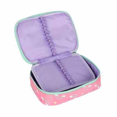 Kit Mochila Infantil C/ Rodinhas + Estojo Box Unicórnio Colorida Up4you