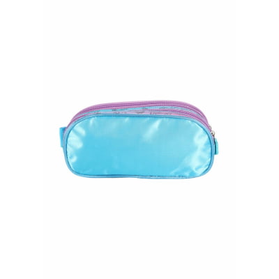 Kit Mochila Infantil C/ Rodinhas + Estojo Triplo da Lilo Stitch e Angel Azul