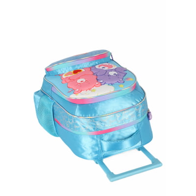 Kit Mochila Infantil c/ Rodinhas Tam.16 + Estojo Box dos Ursinhos Carinhosos Azul