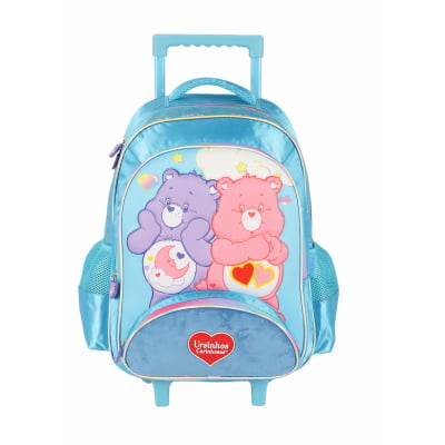 Kit Mochila Infantil Tam. 16 + Estojo Box + Lancheira Térmica Ursinhos Carinhosos Azul