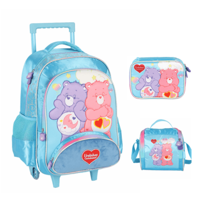 Kit Mochila Infantil Tam. 16 + Estojo Box + Lancheira Térmica Ursinhos Carinhosos Azul Kit Mochila Infantil Tam. 16 + Estojo Box + Lancheira Térmica Ursinhos Carinhosos Azul