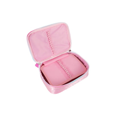 Kit  Mochila Infantil Tam. 16 + Estojo Box + Lancheira dos Ursinhos Carinhosos Rosa