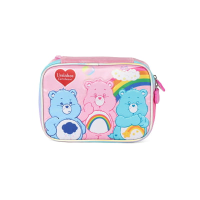 Kit  Mochila Infantil Tam. 16 + Estojo Box + Lancheira dos Ursinhos Carinhosos Rosa